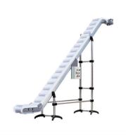Nylon Inclined Conveyor | Food Grade Durable Nylon Belt for Snacks, Grains, Namkeen & Powder Transfer | SS304 Frame Adjustable 0-45° Angle VFD Speed 1-5m Length 0.5-1HP Industrial Elevator